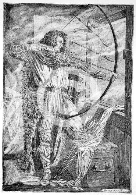 'William continued his wonderful archery', 1910. Artist: Unknown