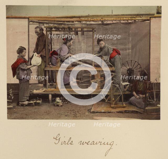 Girls Weaving, about 1873-1883. Creator: Shinichi Suzuki I.