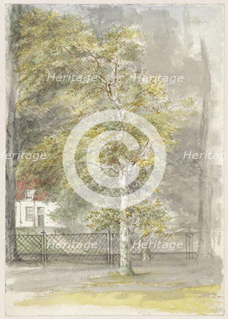 Tree in front of the fence of a country house, 1834-1911. Creator: Jozef Israels.
