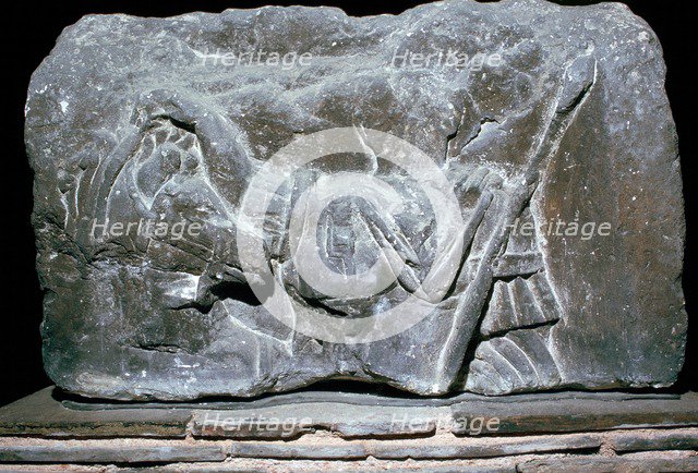 Depiction of Pollux with a horse, 1st century. Artist: Unknown