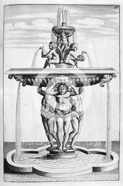 Fountain design, 1664. Artist: Georg Andreas Bockler