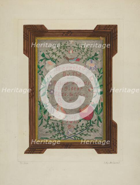 Sampler, 1935/1942. Creator: LeRoy McCarrel.