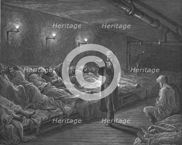 'Scripture Reader in a Night Refuge', 1872.  Creator: Gustave Doré.