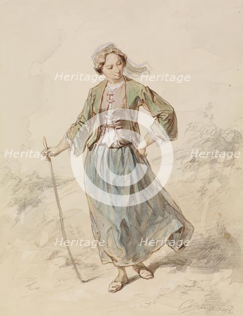 Peasant Girl, 1859-1865. Creator: Paul Gavarni.