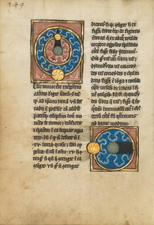 Two Diagrams with the Sun and the Moon; De Natura Avium; De Pastoribus et Ovibus, 1277 or after. Creator: Unknown.