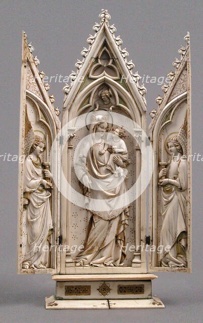 Triptych with the Coronation of the Virgin, German, 1325-50. Creator: Unknown.