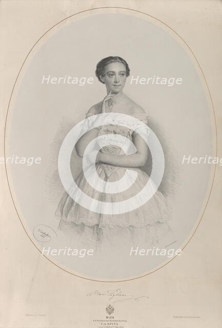 Portrait of the ballerina Marie Taglioni (1804-1884), 1853. Creator: Kriehuber, Josef (1800-1876).