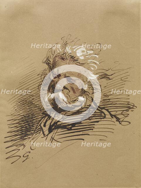 Head of an Old Man, 1852-1866. Creator: Paul Gavarni.