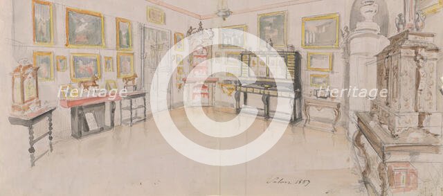 Design for a domestic interior, 1857. Creator: Anon.