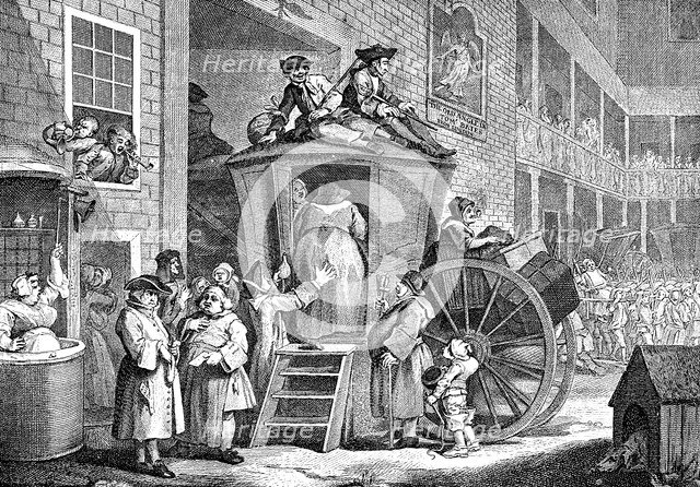 'The Stage Coach or Country Inn Yard', 1747. Artist: William Hogarth