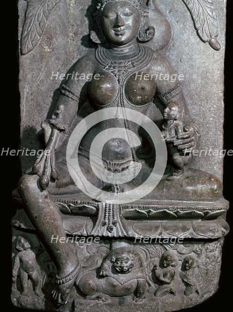 Depiction of the Jain mother-goddess Ambika, 11th century. Artist: Unknown