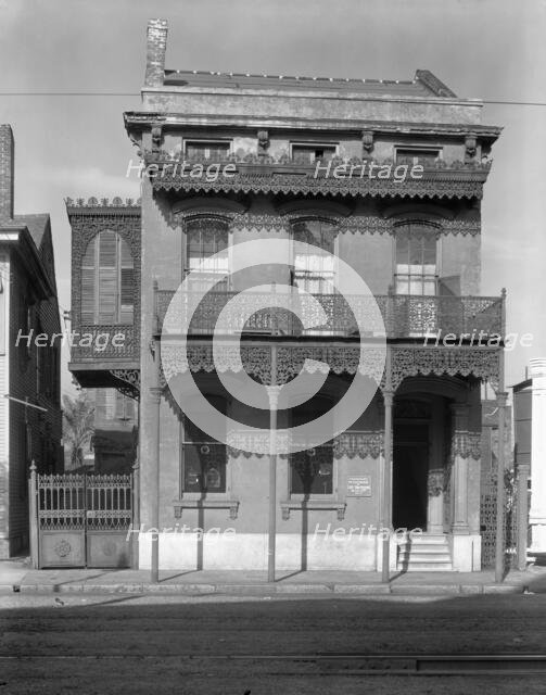 New Orleans architecture - Cast iron grillwork...Lee Circle...Saint Charles Avenue, Louisiana, 1936. Creator: Walker Evans.
