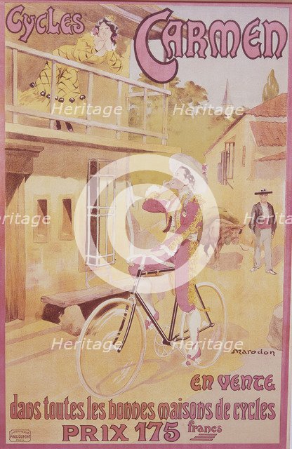 Poster advertising Carmen bicycles, late 19th-early 20th century. Artist: Marodon