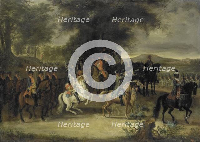 Inspection of a Cavalry Regiment, perhaps by William of Hesse-Homburg, 1742. Creator: Cornelis Troost.