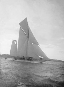The ketch 'Lady Camilla' sailing close-hauled, 1912. Creator: Kirk & Sons of Cowes.