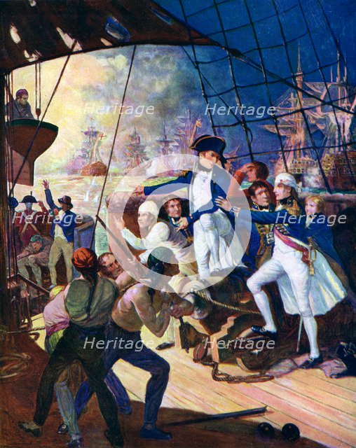 'Nelson at the Battle of the Nile', 1798, (c1920). Artist: Unknown