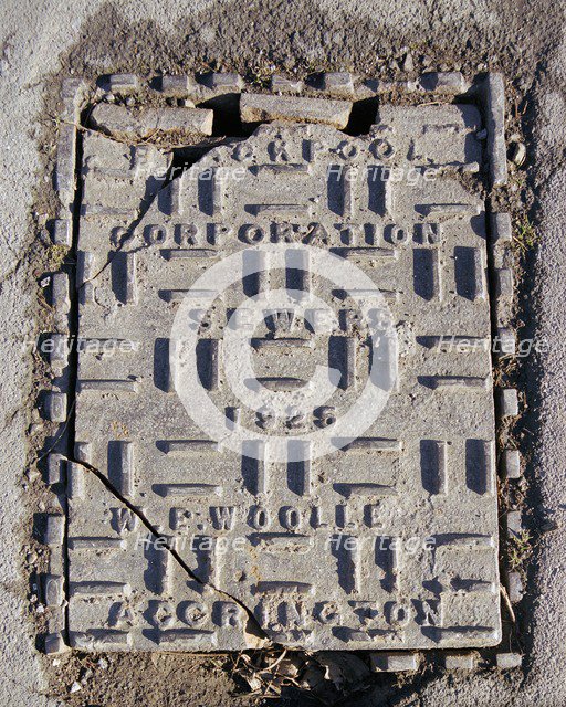 Blackpool Corporation sewers inspection cover plate, Stanley Park, Blackpool, Lancashire, 2006 Artist: Peter Williams.