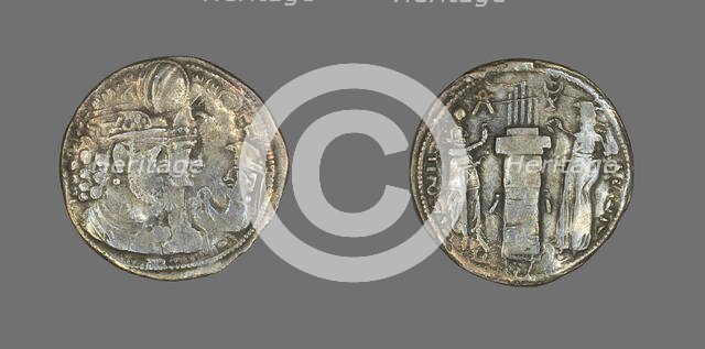 Drachm (Coin) Portraying King Varahran II, 238-275. Creator: Unknown.