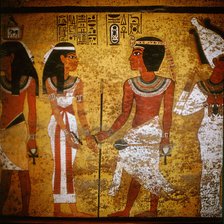 Wall painting from the north wall of the burial chamber of Tutankhamun.