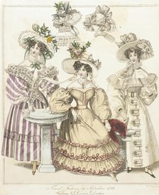 Fashion Plate (Walking & Dinner Dresses), 1829. Creator: Unknown.