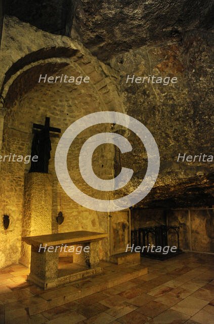 Chapel of the Invention of the Cross, Basilica of the Holy Sepulchre, Jerusalem, Israel, 2014. Creator: LTL.