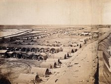 Taku, China: South Taku Fort encampment during the Second China War, 1859. Creator: Felice Beato.
