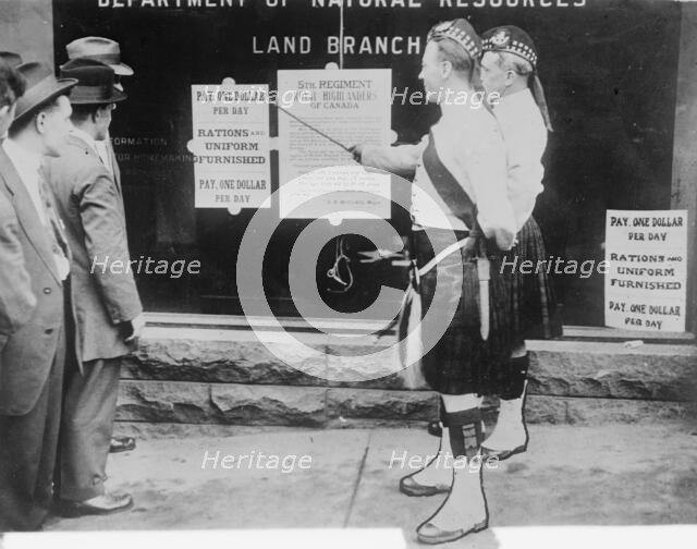 Recruiting, Montreal, 1914. Creator: Bain News Service.