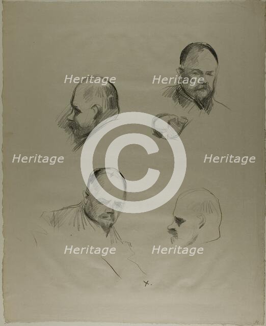 Ambroise Vollard, Four Sketches, c. 1910. Creator: Jean Louis Forain.