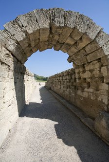 A vaulted passageway linking the stadium to the Altis in Olympia, Greece. Artist: Samuel Magal