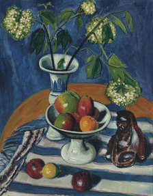 Still life with apples and viburnum, 1923. Creator: Pechstein, Hermann Max (1881-1955).