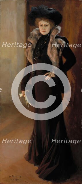 Portrait of the opera singer Aino Ackté (1876-1944), 1901. Creator: Edelfelt, Albert Gustaf Aristides (1854-1905).