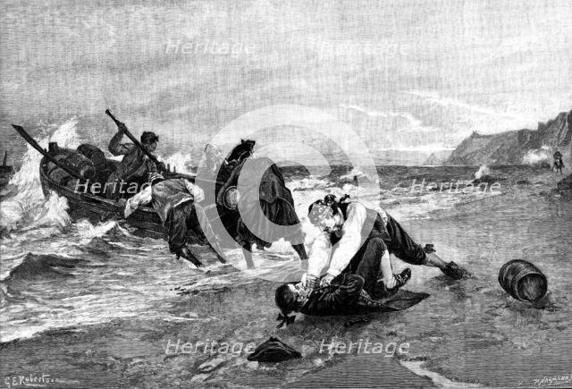 Smugglers Surprised: a Critical Moment, 1890. Creator: P Naumann.