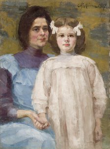 Self-Portrait with Daughter, 1907. Creator: Aniela Pajakowna.