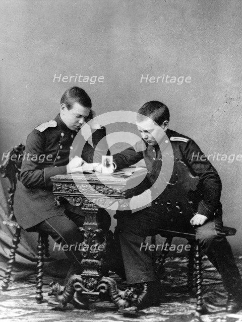 Grand Dukes Alexander Alexandrovich and Vladimir Alexandrovich of Russia, c1859-c1861. Artist: Unknown