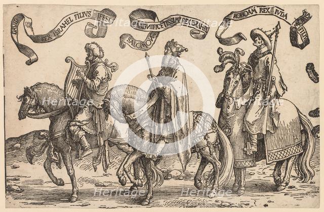 The Twelve Kings of Israel: David, Solomon, Rehoboam, 1515-1517. Creator: Lucas van Leyden (Dutch, 1494-1533).