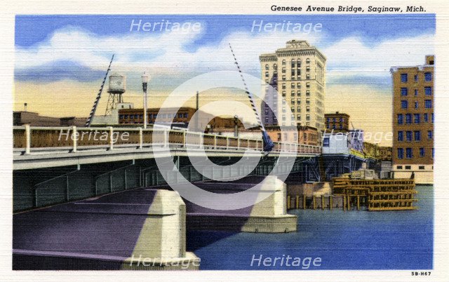 Genesee Avenue Bridge, Saginaw, Michigan, USA, 1945. Artist: Unknown
