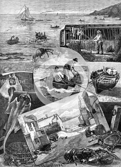 Our Fishing Industries: Crab-Catching in Cornwall, 1883. Creator: T. S. Hayley.