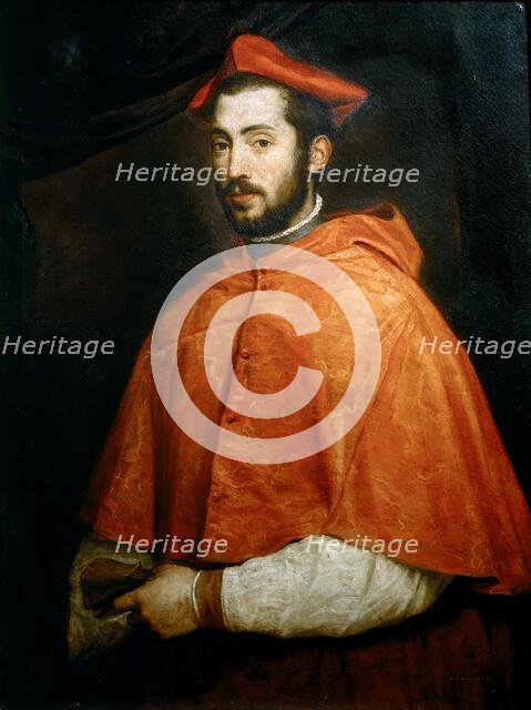 Portrait of Cardinal Alessandro Farnese, 1545-1546. Creator: Titian (1488-1576).