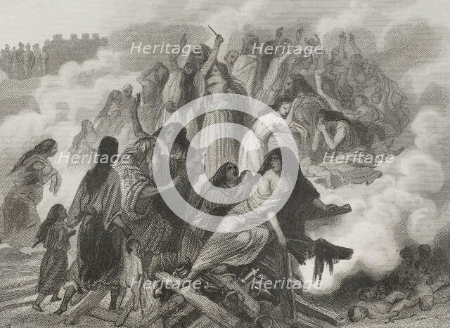 The Siege of Saguntum, Iberian Peninsula, 219 BC, (1852).  Creator: Unknown.