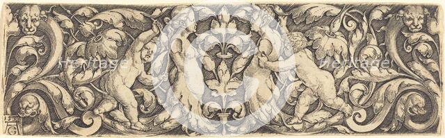 Cross Panel with Vine in Center and Tritons' Couple, 1537. Creator: Heinrich Aldegrever.