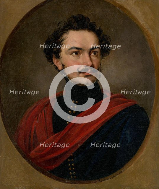 Portrait of a man with moustache, 1826. Creator: János Rombauer.