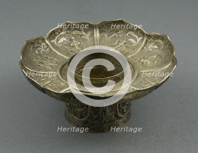 Lotus-Shaped Altar Bowl Stand, 18th century. Creator: Unknown.