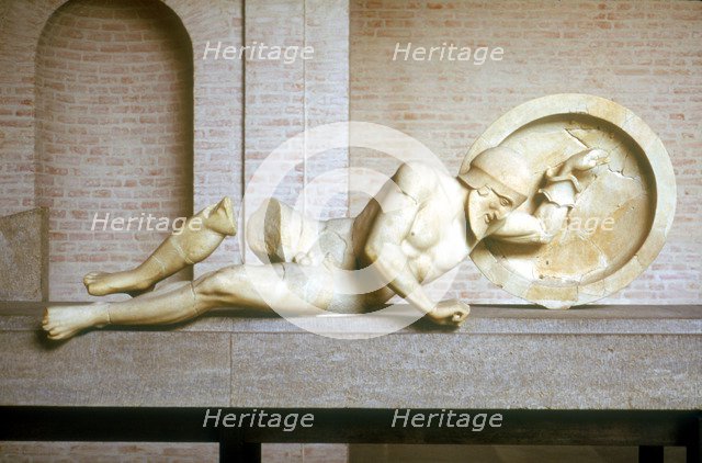 Fallen warrior from the East Pediment of the Temple of Aphaia, Aegina, Greece, built c500-c480 BC. Artist: Unknown