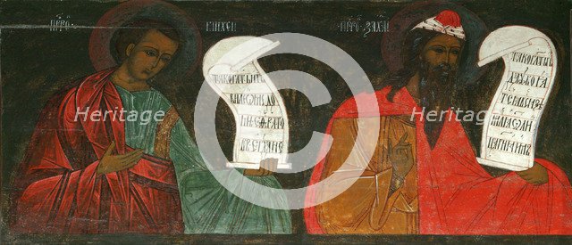 The Prophets Micah and Zechariah, 16th century. Artist: Russian icon  