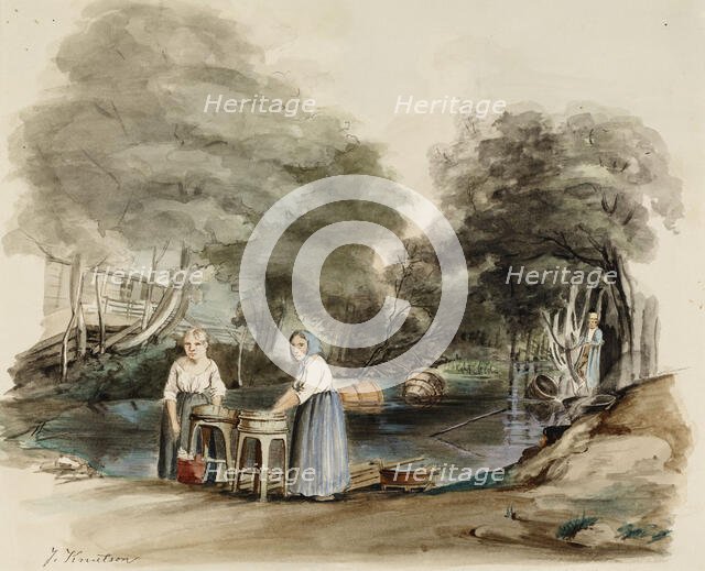 Laundresses, 1830-1899. Creator: Johan Knutson.