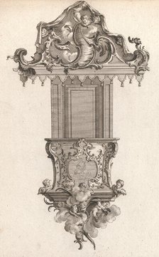 Design for a Pulpit, Plate 2 from an Untitled Series of Pulpit Designs, Pri..., Printed ca. 1750-56. Creator: Carl Pier.