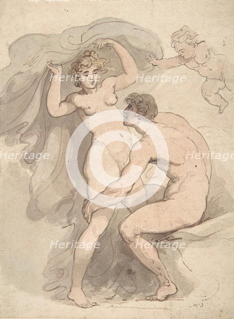 Venus, Anchises and Cupid, 1780-1827. Creator: Thomas Rowlandson.