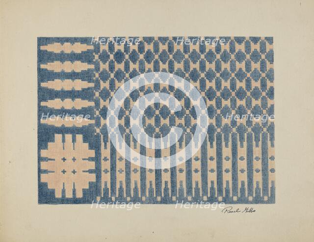 Old Colonial Handwoven Bedspread, c. 1940. Creator: Pearl Gibbo.