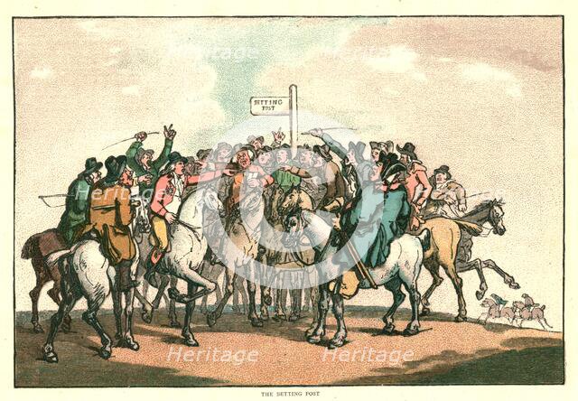 'The Humours of Horse Racing, the Betting Post', c1816 (1886).  Creator: Unknown.