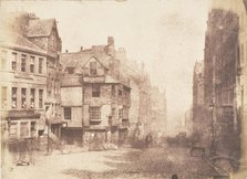 Edinburgh. The High Street with John Knox's House, 1843-47. Creators: David Octavius Hill, Robert Adamson, Hill & Adamson.